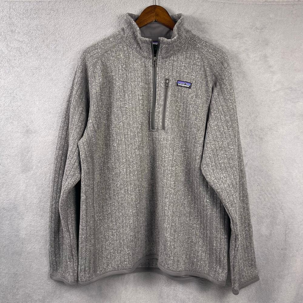 Patagonia Mens Pullover Better Sweater Size L Gray 1/4 Zip Fleece Outdoor Hiking